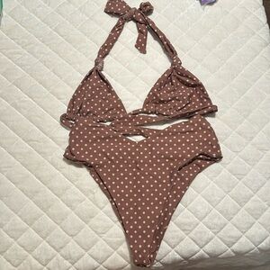 Skatie brown polka dot